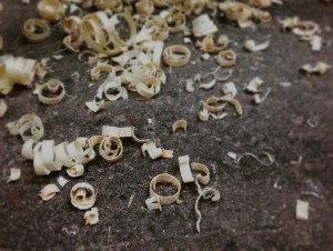 Wood shavings at the Open Bench Project