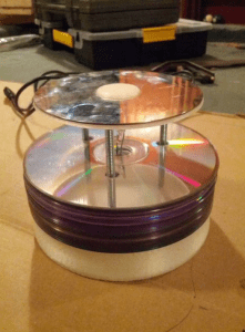 Lamp Project:  Final Steps of Making Recycled CD Lamp